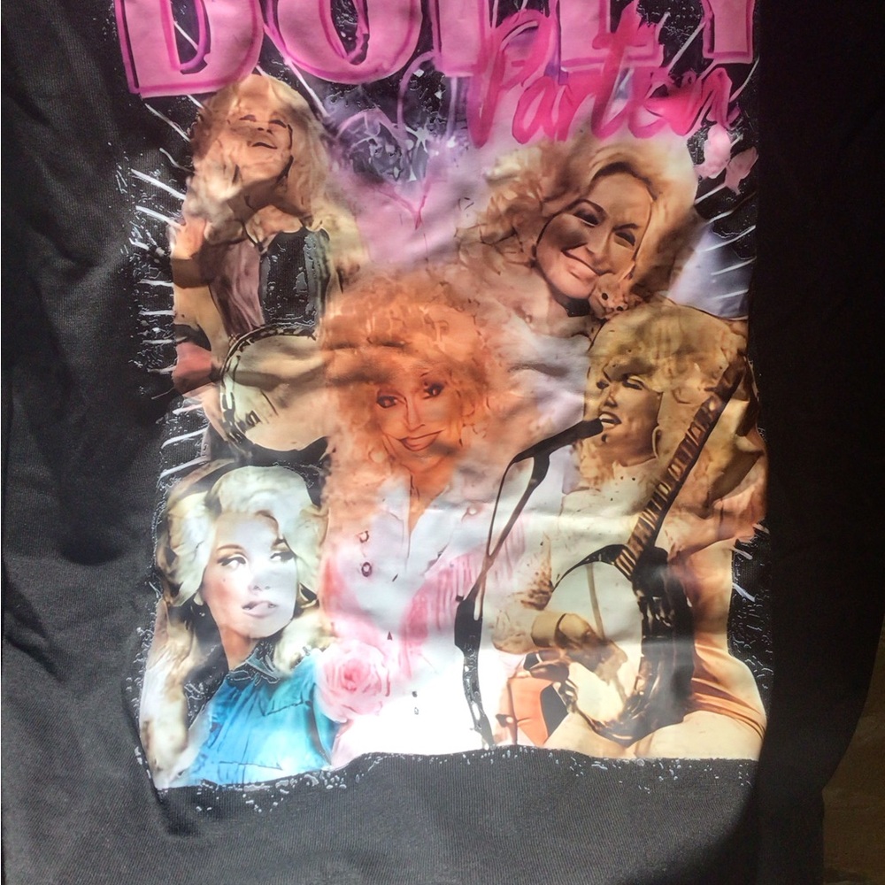 NEW! Dolly Parton Graphic Tee - Black with Pink Lettering - Picture 3 of 3